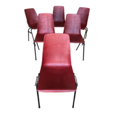 Série de 6 chaises grosfillex - metal noir