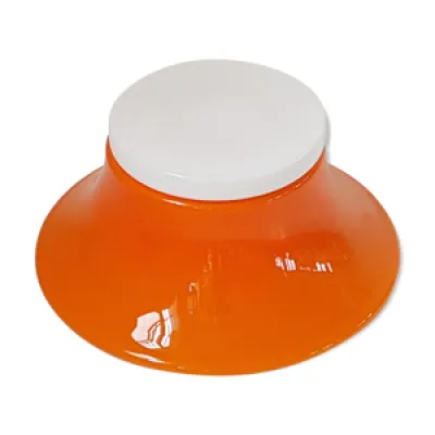 Lampe de table en verre - opaline blanc orange