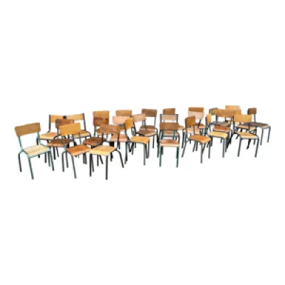 20 chaises industrielles - bois
