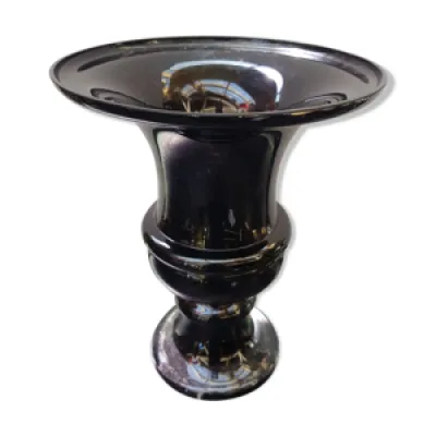 Ancien Vase Forme Médicis - verre noire