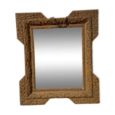 Miroir ancien bois doré - format