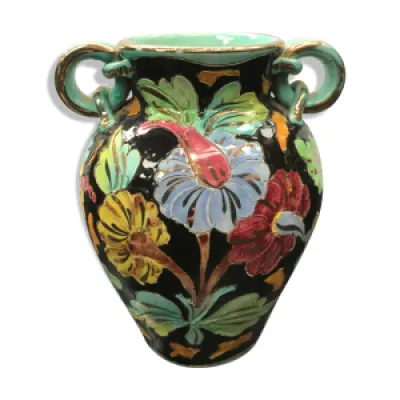 Ancien vase Monaco céramique - fleurs