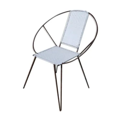fauteuil relax en métal - blanc