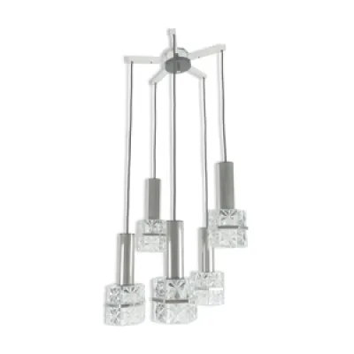 suspension 5 lumières - lampe verre