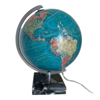 Globe vintage 1976 terrestre - marbre verre