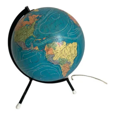 Globe vintage 1975 terrestre - tripode verre