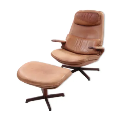 fauteuil réglable en - cuir 1960