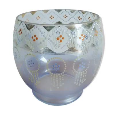 Vase boule en verre émaillé - guirlandes