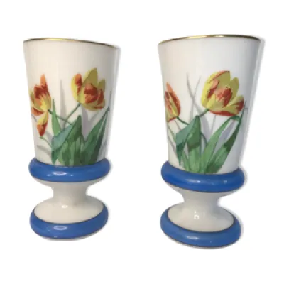 Paire de vases cornets - tulipe