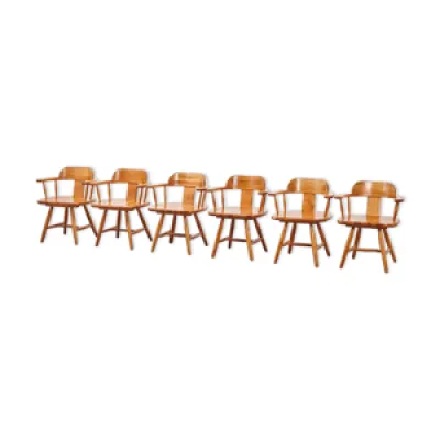 Lot de 6 chaises scandinaves - 1960 pin