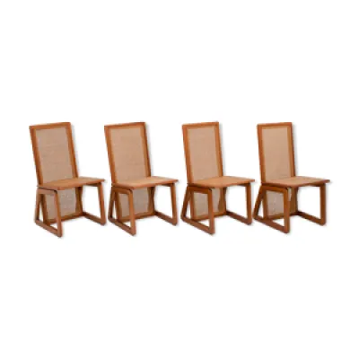 4 chaises de salle à - 1970 bois