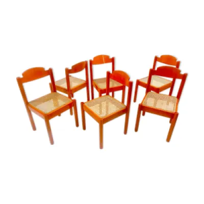 6 chaises de salle à - orange manger