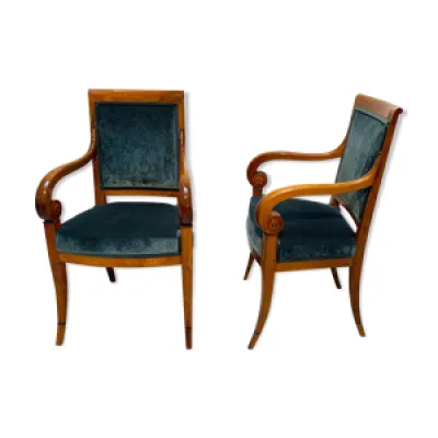 Paire de fauteuils néoclassiques, - velours