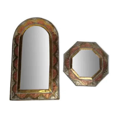 Ensemble de deux miroirs - laiton forme