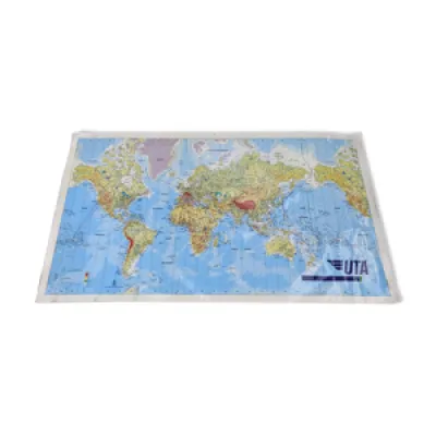 Carte vintage du monde planisphère