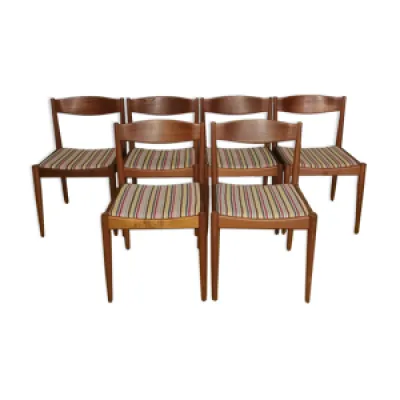 Ensemble de 6 chaises - teck klein 1960