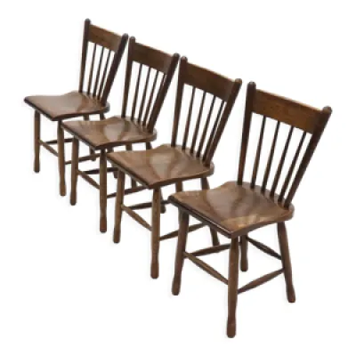 Ensemble de 4 chaises - massif 1960