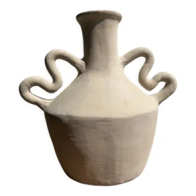 Vase artisanal en terracotta - beige
