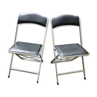 Paire de chaises vintage - pliantes acier