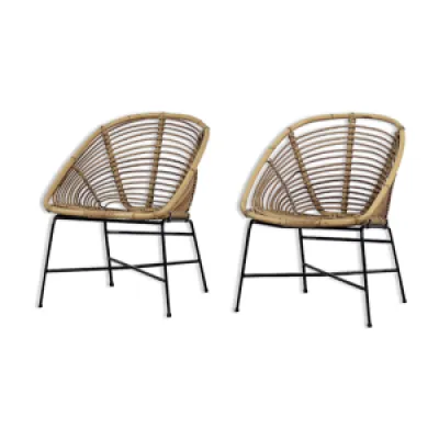 Chaise en bambou vintage - ensemble milieu