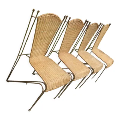 Ensemble de 4 chaises - 1950 fer
