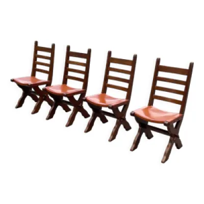 Ensemble vintage de quatre - salle manger chaises