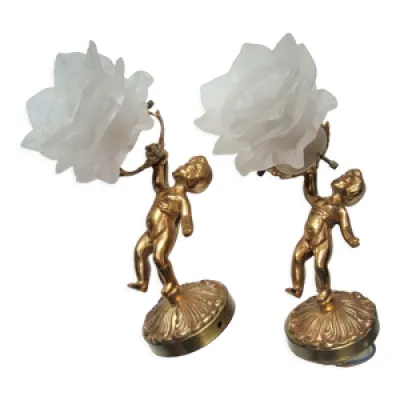Paire appliques anges - bronze