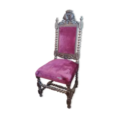 Chaise royale du 19ème, - bois recouvert