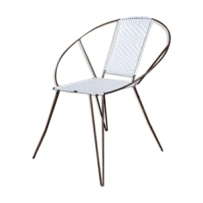 fauteuil vintage en métal - blanc