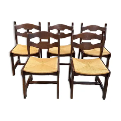 suite de 5 chaises vintage