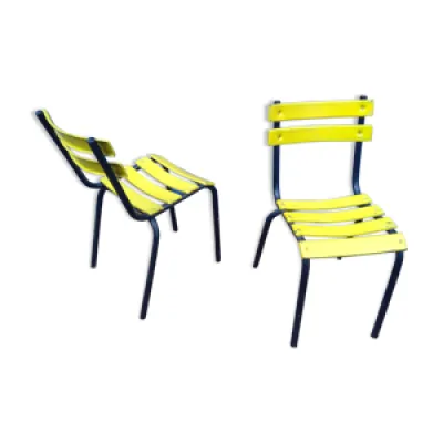 Paire chaises bistrot - jaune