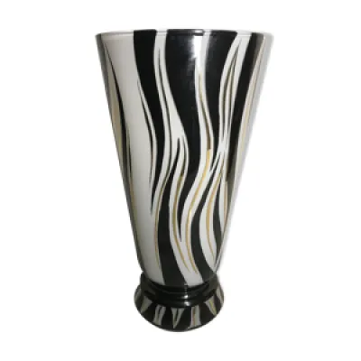 Vase ancien multicouche - blanc noir
