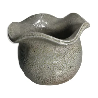 Vase ancien en gres émaillé - col