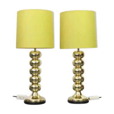 Paire lampes table - design laiton
