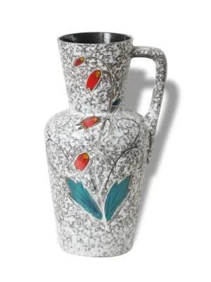 Important vase jarre - 1960 fleurs