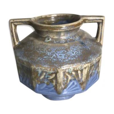 Vase ancien art deco - beige bleu