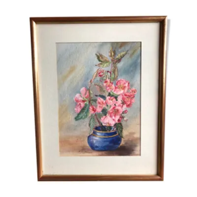 Tableau aquarelle m. - bouquet fleurs