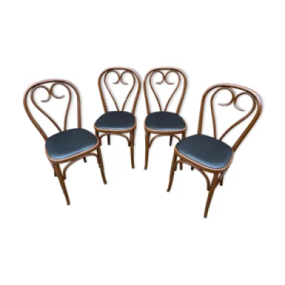 4 chaises de restaurant - bois cuir