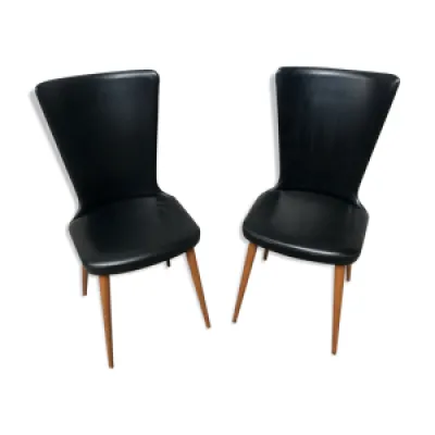 Paire de chaises Baumann - simili cuir