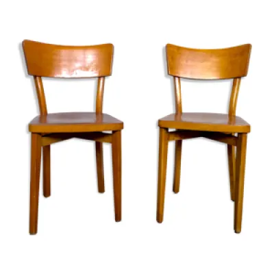 Paire de chaises en bois - bistrot troquet