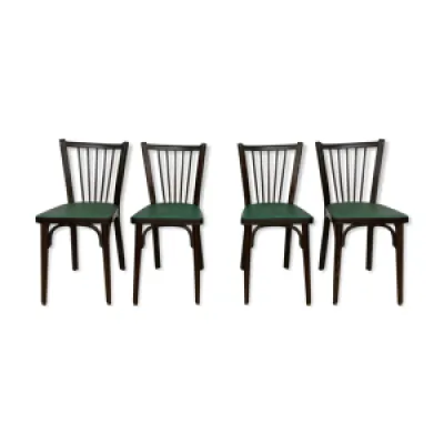 Série de 4 chaises baumann - vert bois