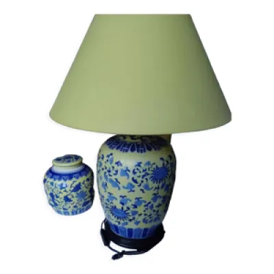 Lot lampe et pot porcelaine - chinoise