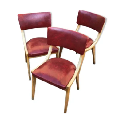 Set de 3 chaises scandinaves - 1960