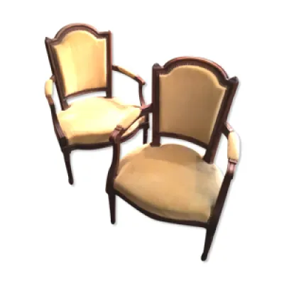 Paire fauteuils - louis velours