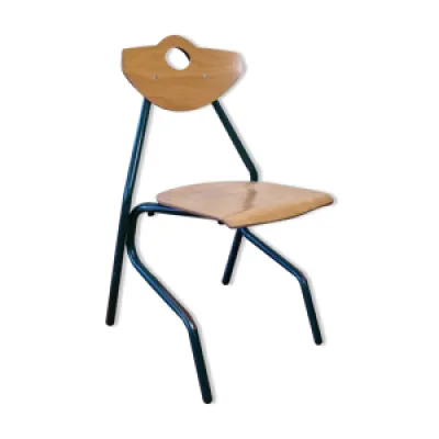 Chaise d'atelier design - acier vert