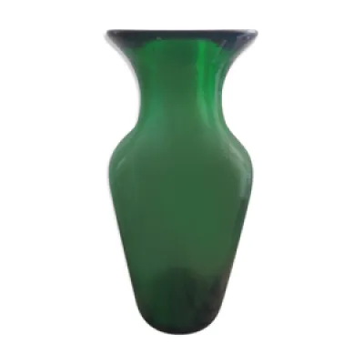 Vase en verre soufflé, - vert bouteille