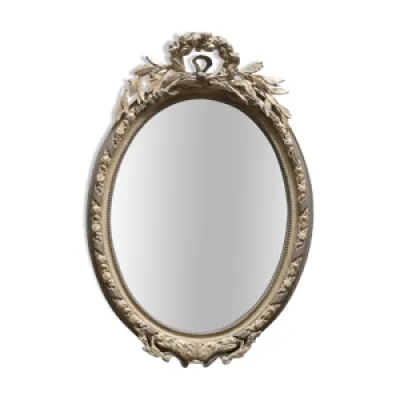 Miroir médaillon fronton - gris