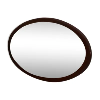 Miroir biseauté avec - massif ovale