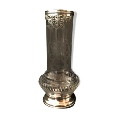 Vase cristal et - argent