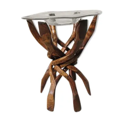 Table d'appoint pied - branches verre